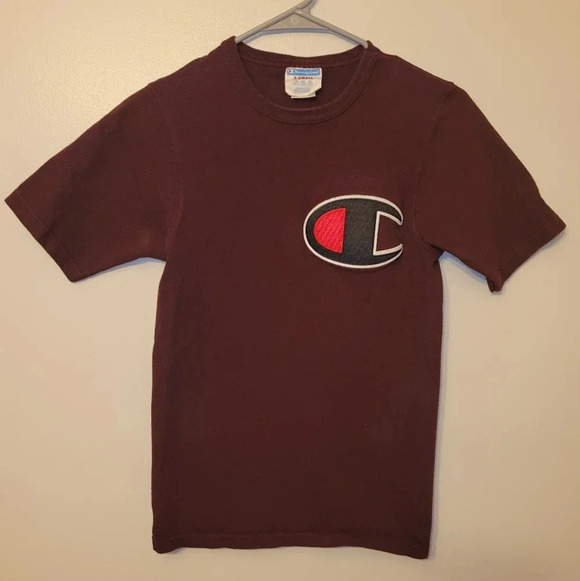 Champion Burgundy Tee Men's size X-Small LOT F9 - Picture 2 of 5